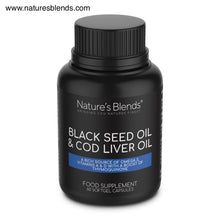 Load image into Gallery viewer, PREMIUM QUALITY BLACK SEED OIL &amp; COD LIVER OIL CAPSULES
